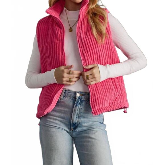 PANACHE APPAREL Jackets & Blazers - NEW PANACHE APPAREL the aspen corduroy vest in pink